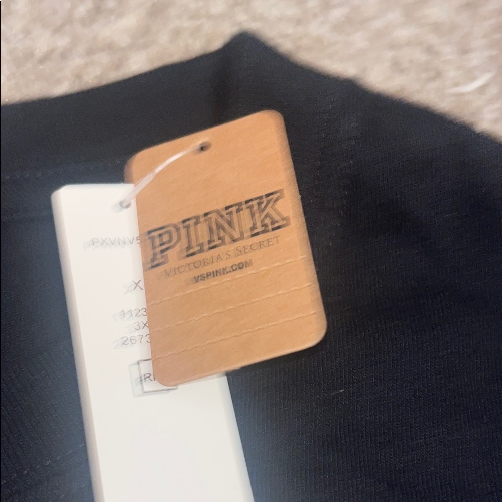 Pink brand Black Long Sleeve Tee with Logo - Picture 4 of 6